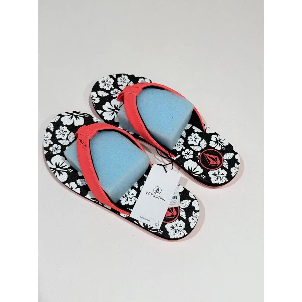 Volcom Vicky Big Youth Sandal Size 4 Unisex - Electric Coral - NWT